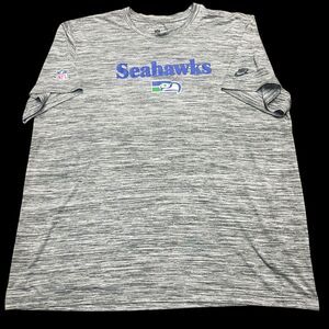 Nike Seattle Seahawks Mens Throwback Logo Dri-fit Sideline T-shirt Gray sz 2XL